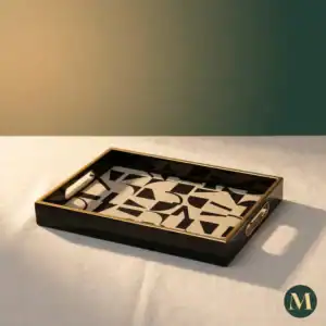 Арт поднос Geometric Noir Tray – снимка 4
