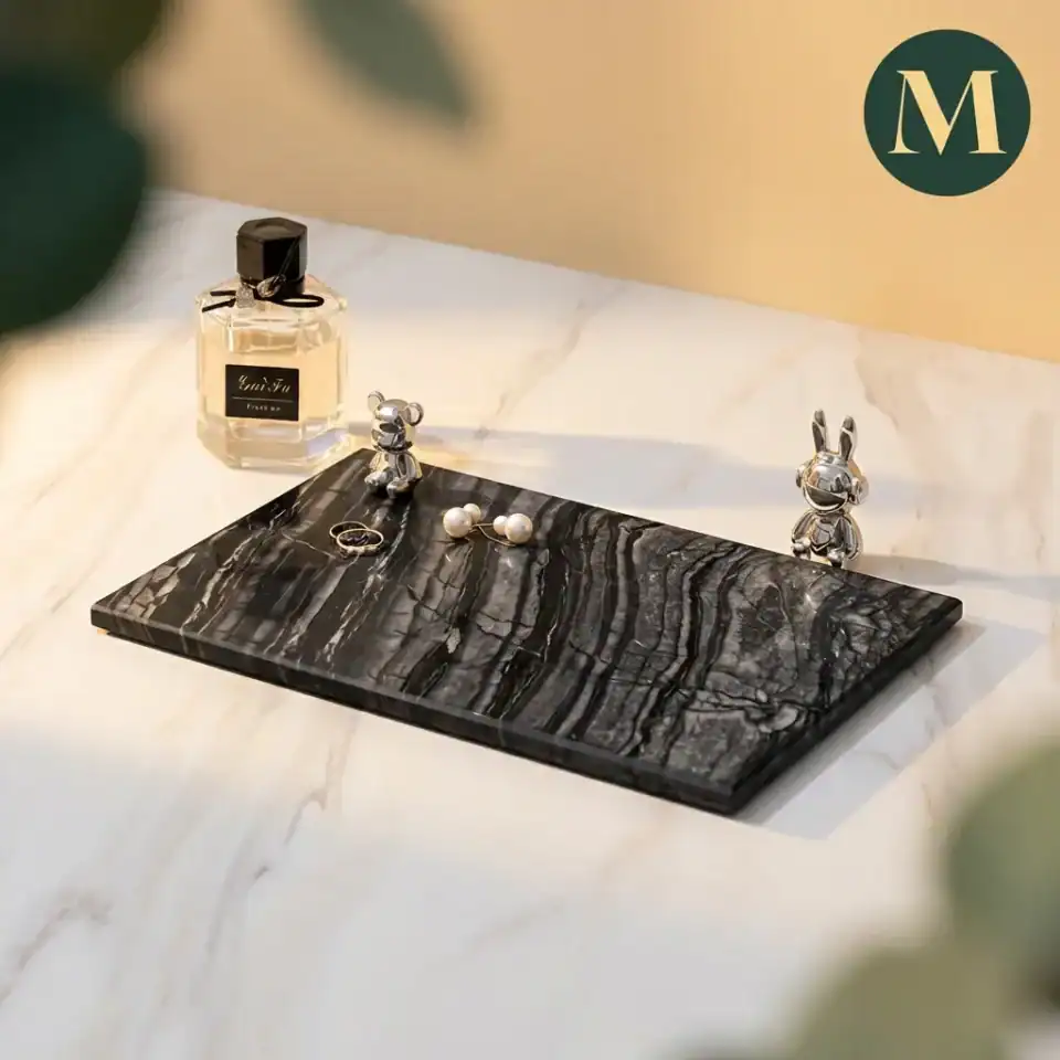 Луксозен Мраморен Поднос – Wood Ebony Holder – снимка 2