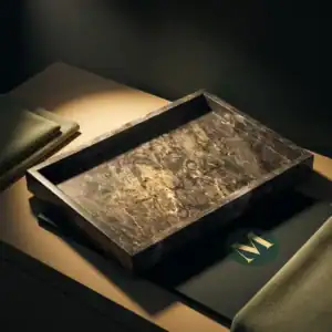 Луксозен Мраморен Поднос Noir Vanity Tray – снимка 6