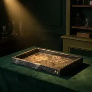 Луксозен Мраморен Поднос Noir Vanity Tray – снимка 4