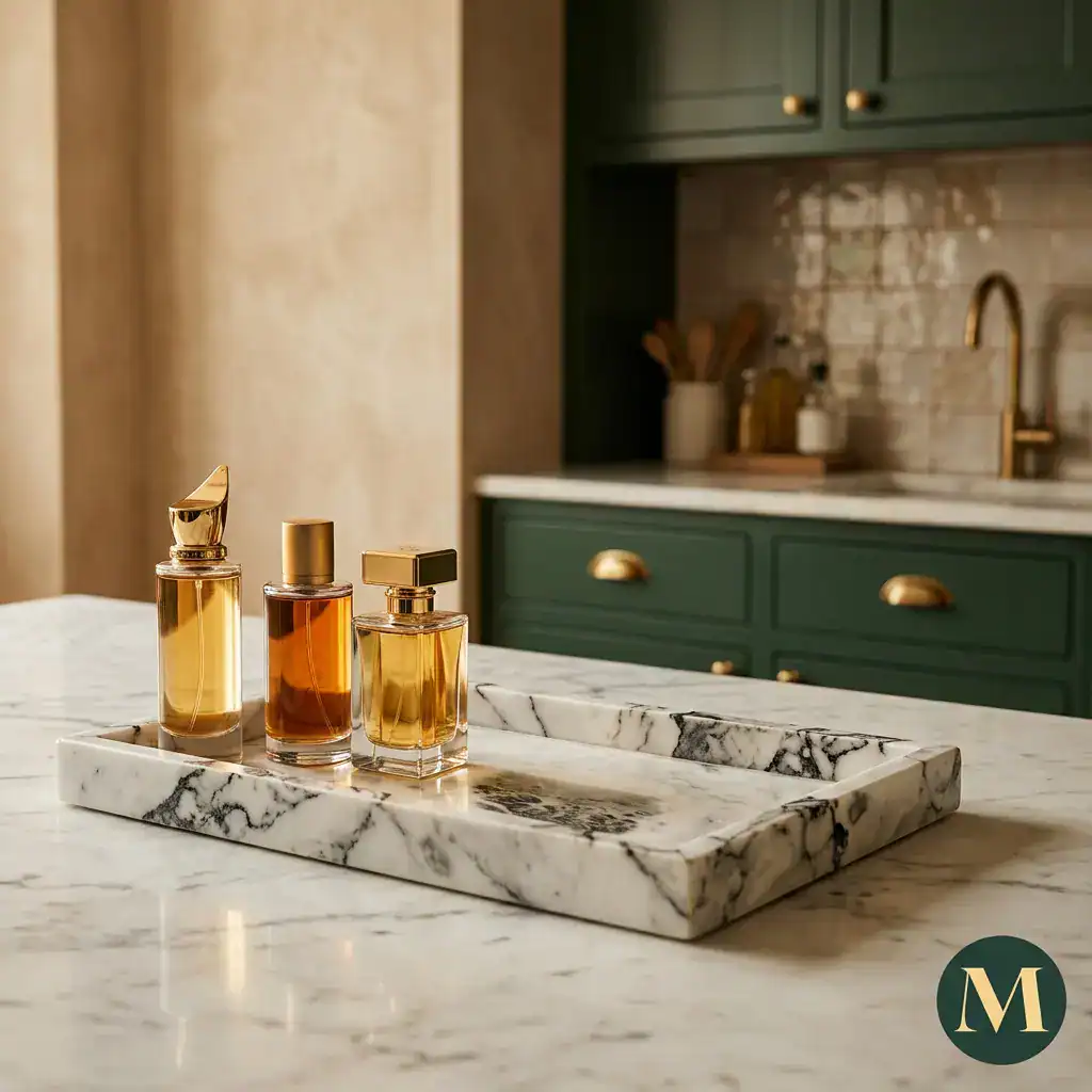 Луксозен Бял Мраморен Поднос “Slate Chic Tray”