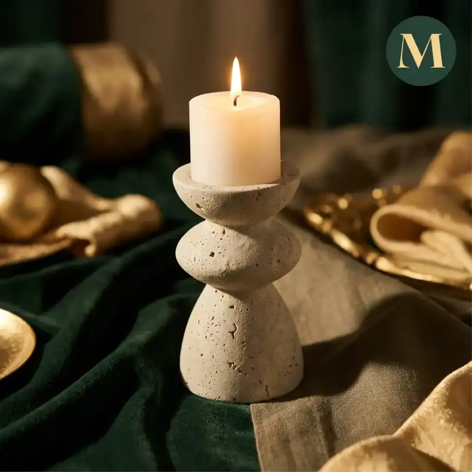 Мраморен Свещник Emerald Forest Candle – снимка 2