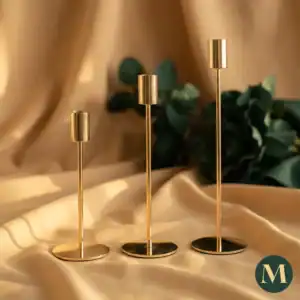 Луксозен Комплект Златни Свещници Gold Glow Set – снимка 3