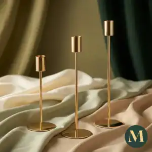 Луксозен Комплект Златни Свещници Gold Glow Set – снимка 4