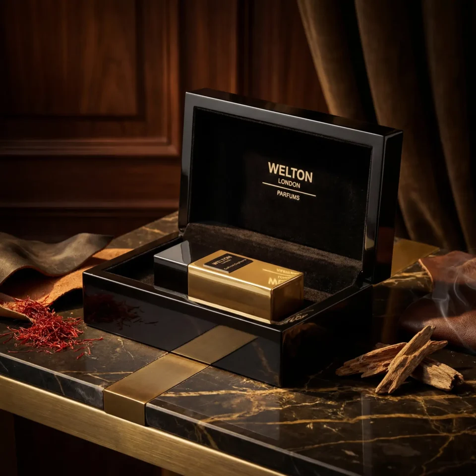 Нишов Парфюм WELTON LONDON – Saffron Euphoria Golden Elixir Extrait de Parfum (Шафран, Кожен акорд, Роза и Уд) – – снимка 2