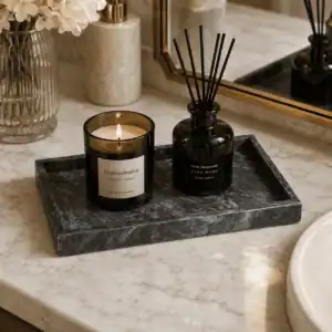 Луксозен Мраморен Поднос Noir Vanity Tray – снимка 5