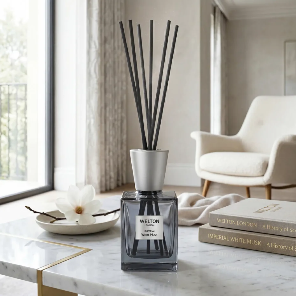 Луксозен Ароматен Дифузер Welton London „Imperial White Musk“ (Бял мускус, Кокосово мляко и Бадемов цвят) | 500ml | 1000ml
