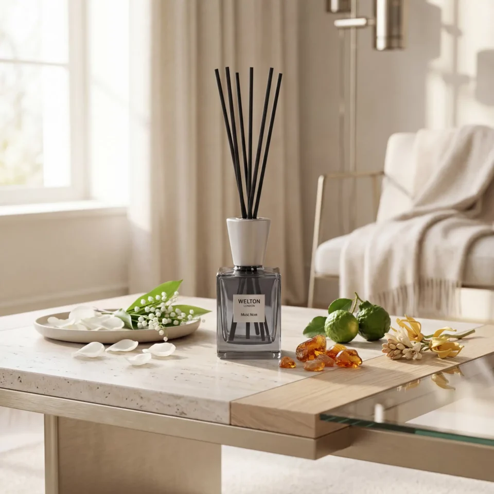 Луксозен Ароматен Дифузер Welton London „Musc Noir“ (Тубероза, Иланг-иланг и Мускус) | 200ml | 500ml