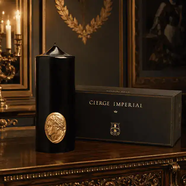 Свещ Пилар Trudon „Imperial Pillar Candle“ (Императорски Поклон: Монументална Релефна Камея с Лика на Наполеон)