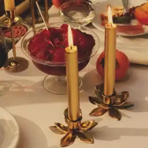Комплект Луксозни Свещи Тейпър Trudon – Gold Madeleine (Кралски Ритуал: Занаятчийски Трапезни Свещи без Дим & – снимка 5
