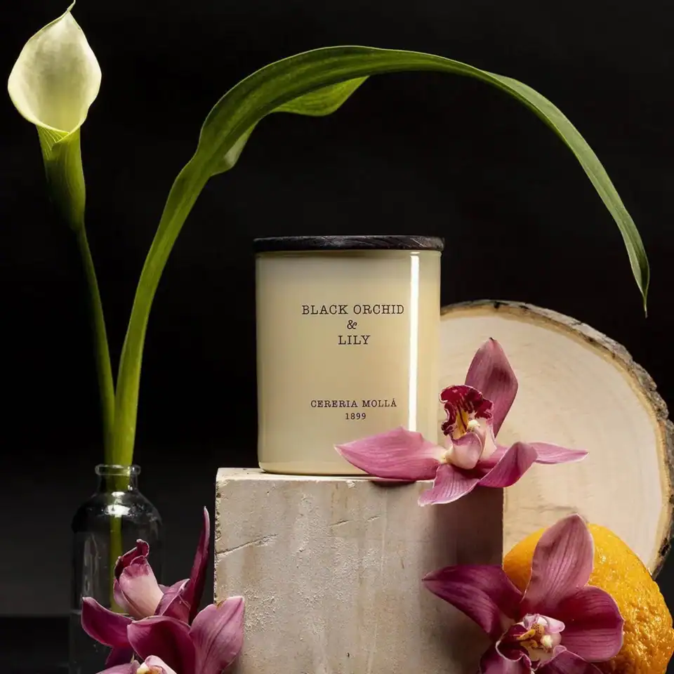 Луксозна Ароматна Свещ Black Orchid & Lily | 230g & 600g (XL) – снимка 13