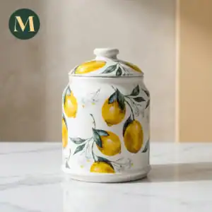Слънцето на Амалфи | Керамичен съд за съхранение с капак Lemon Bliss – снимка 2