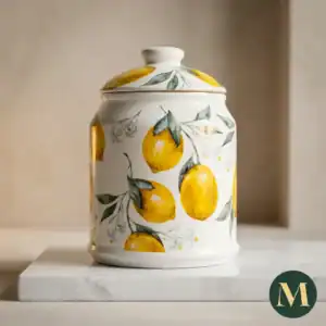 Слънцето на Амалфи | Керамичен съд за съхранение с капак Lemon Bliss