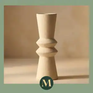 Луксозен висок керамичен свещник Sculptural Sand | 22см