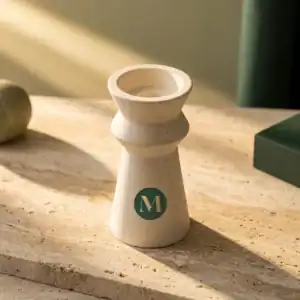 Керамичен свещник Sculptural Sand | 16см – снимка 2