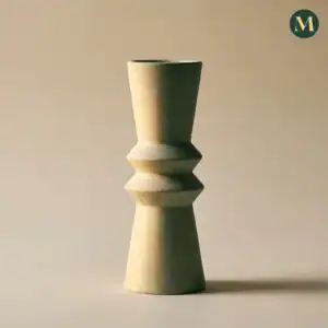Луксозен висок керамичен свещник Sculptural Sand | 22см – снимка 2