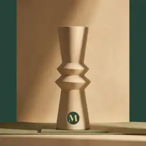Луксозен висок керамичен свещник Sculptural Sand | 22см – снимка 3