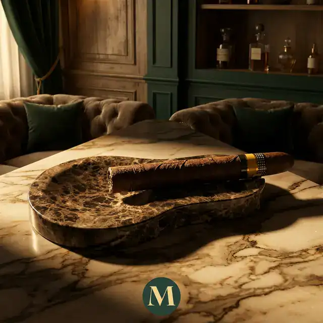Луксозен Мраморен Пепелник „Emperor Brown“