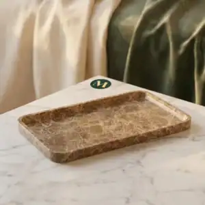 Луксозен поднос от естествен мрамор Carrara Amber – снимка 3
