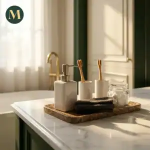 Луксозен поднос от естествен мрамор Carrara Amber – снимка 6