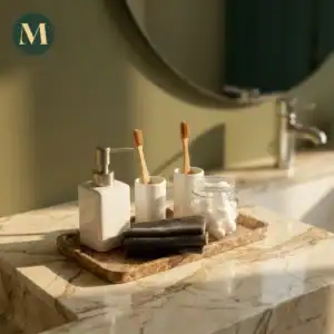 Луксозен поднос от естествен мрамор Carrara Amber – снимка 4