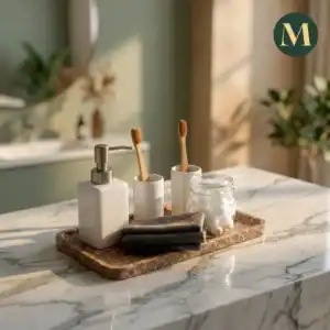 Луксозен поднос от естествен мрамор Carrara Amber – снимка 2