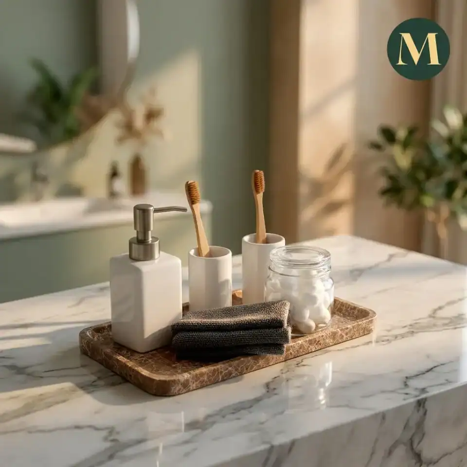 Луксозен поднос от естествен мрамор Carrara Amber – снимка 2