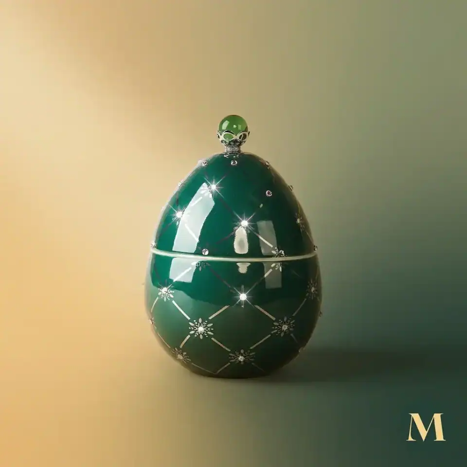Дизайнерска Свещ Vela De Huevo Navidad Verde – снимка 2