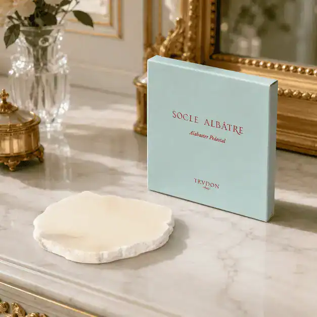 Луксозна Мраморна Основа Trudon „The Alabasters Base“ (Изкуство от Античността: Испански Алабастър за Свещи)