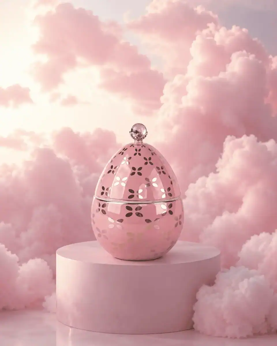Дизайнерска Свещ Vela De Huevo Rosa – снимка 2