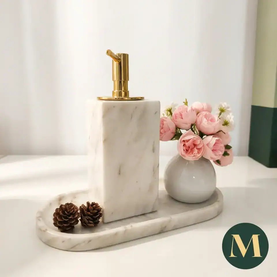 Овален поднос от италиански мрамор MARMO LUX – снимка 2