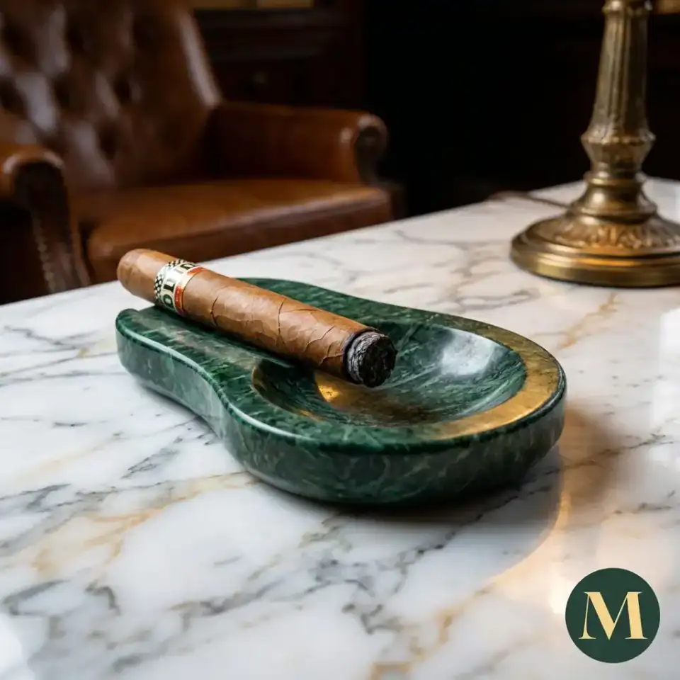 Луксозен Мраморен Пепелник „VERDE ROYALE“
