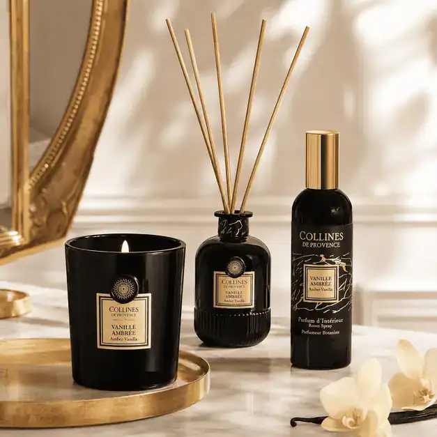 Vanilla Amber Golden Ritual: Свещ, дифузер и спрей за стая | -40%