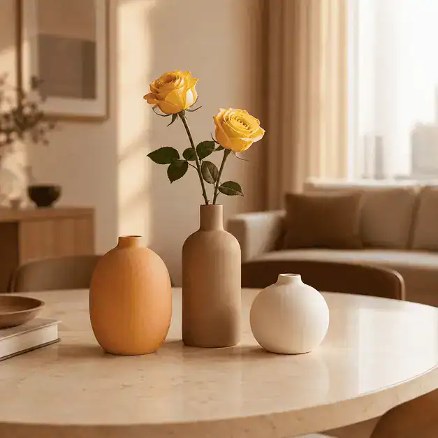 Комплект от 3 броя арт керамични вази „Artisanal Neutrals“