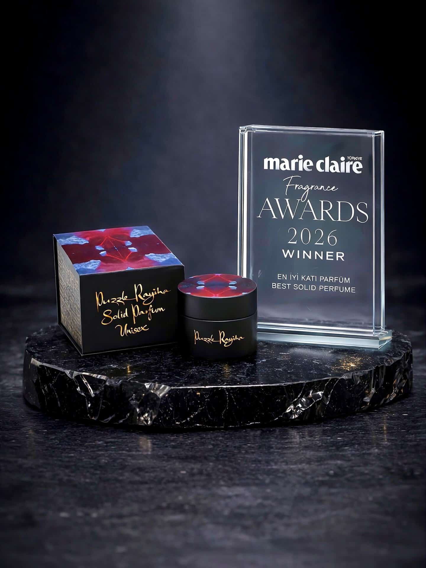 Marie Claire Fragrance Awards, Награда за Най-добър твърд парфюм, Puzzle Rayiha, реален трофей
