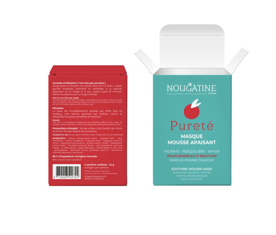 Pureté Masque Mousse Apaisant Успокояваща пенеста маска за лице Nougatine Paris