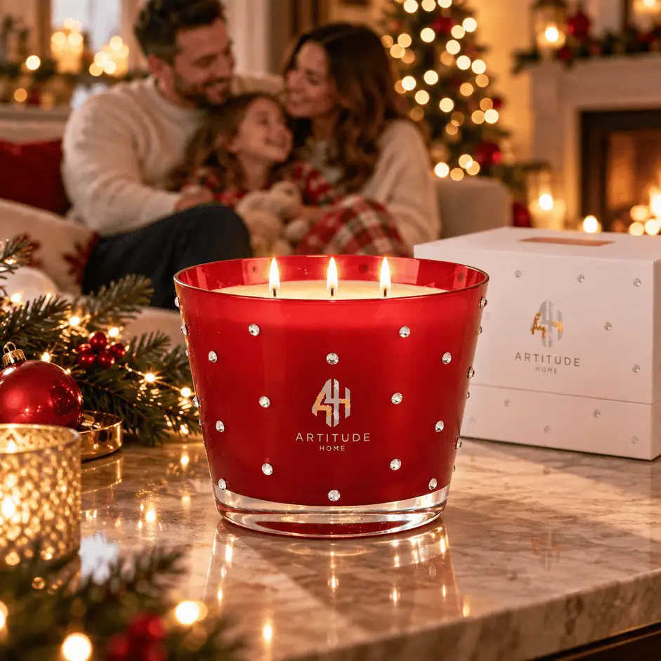 Коледна ароматна свещ Bling Royale Ruby Artitude Home, снимка 2