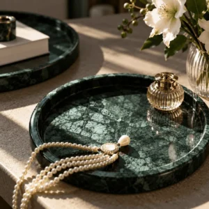 Поднос от естествен мрамор Verde Emerald, размери